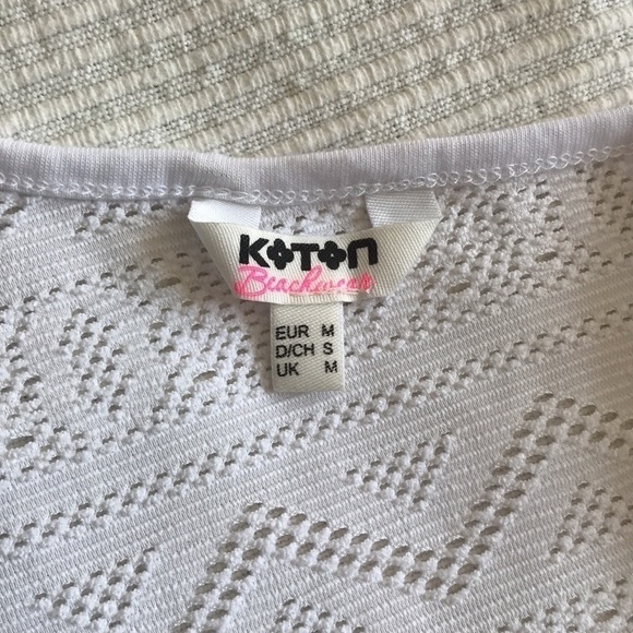 KOTON Beachwear White Coverup Size Medium - Picture 3 of 8